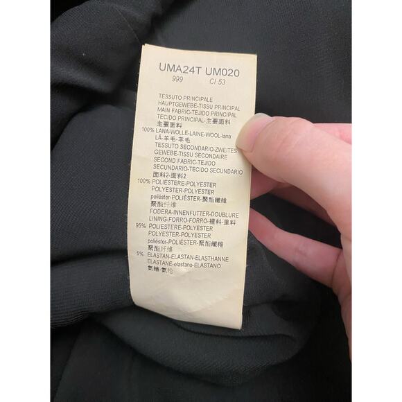 Armani Collezioni Black Wool Peplum Knee Length Dress‎ Size 8 - Picture 9 of 9